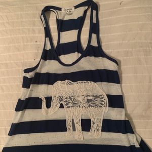 Blue and White Tank Top